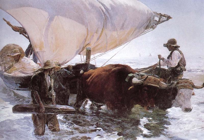 Joaquin Sorolla Return fishing oil painting picture